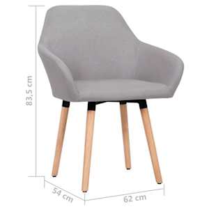 Jídelní židle 2 ks světle šedé textil - obrázek 6