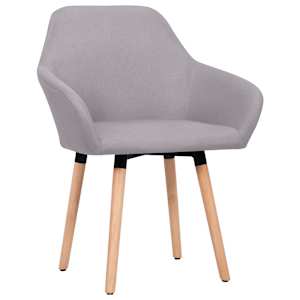 vidaXL Valgomojo kėdės, 2vnt., &scaron;viesiai pilkos spalvos, audinys