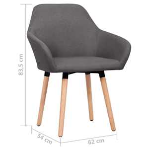 Jídelní židle 2 ks tmavě šedé textil - obrázek 6