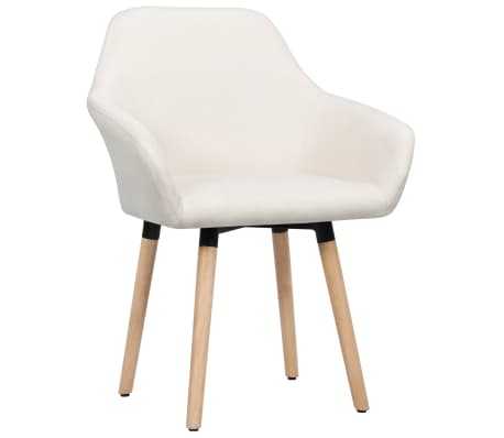 vidaXL Chaises &agrave; manger lot de 2 cr&egrave;me tissu