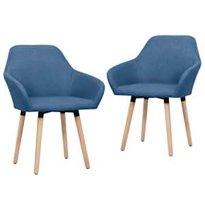 Jídelní židle 2 ks modré textil - obrázek 1