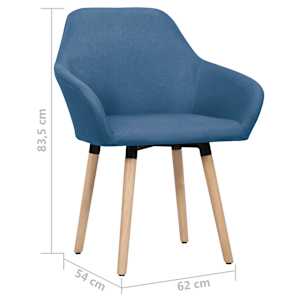 Jídelní židle 2 ks modré textil - obrázek 6