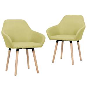 Jídelní židle 2 ks zelené textil - obrázek 1