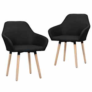 Jídelní židle 2 ks černé textil - obrázek 1