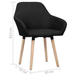 Jídelní židle 2 ks černé textil - obrázek 6