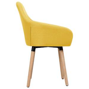 Jídelní židle 2 ks žluté textil - obrázek 3