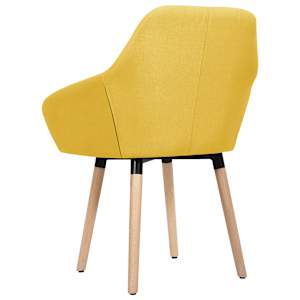 Jídelní židle 2 ks žluté textil - obrázek 4