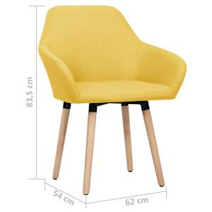 Jídelní židle 2 ks žluté textil - obrázek 6