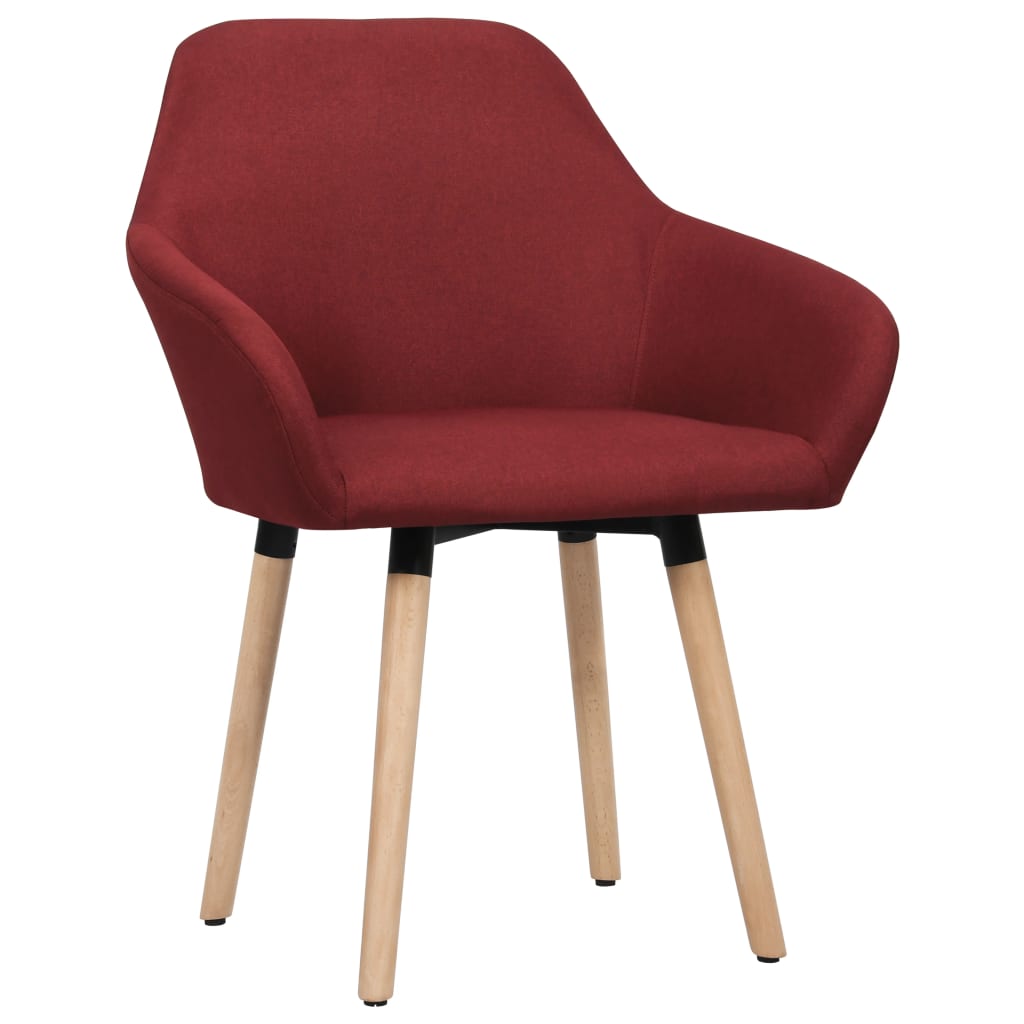 

vidaXL Eetkamerstoelen 2 st stof wijnrood