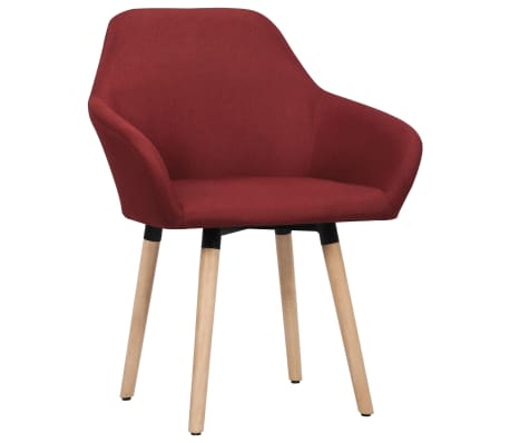 vidaXL Chaises &agrave; manger lot de 2 rouge bordeaux tissu