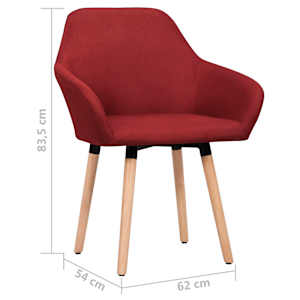 Jídelní židle 2 ks vínové textil - obrázek 6