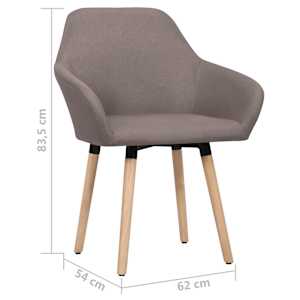 Jídelní židle 2 ks taupe textil - obrázek 6