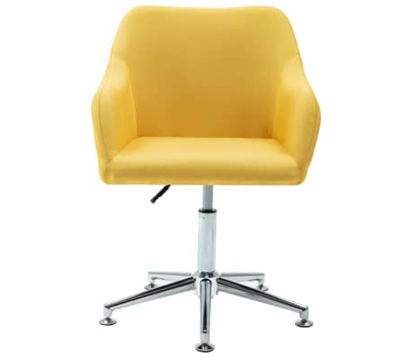 vidaXL Chaise pivotante &agrave; manger jaune tissu