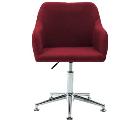 vidaXL Sedia da Pranzo Girevole Rosso Vino in Tessuto