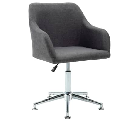 vidaXL Eetkamerstoelen draaibaar 2 st stof donkergrijs