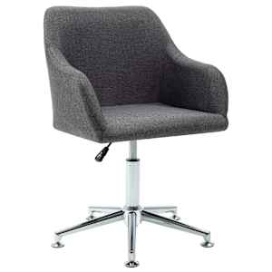 vidaXL Eetkamerstoelen draaibaar 2 st stof donkergrijs