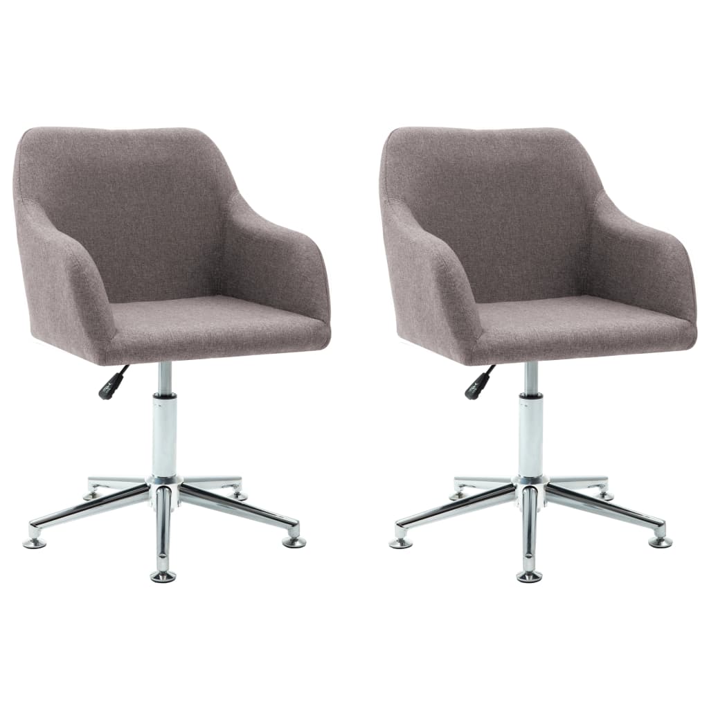 VidaXL Chaises Pivotantes à Manger Lot De 2 Taupe Tissu