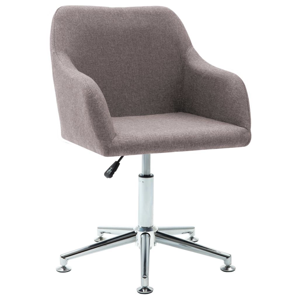 

vidaXL Eetkamerstoelen draaibaar 2 st stof taupe