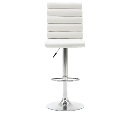 vidaXL Baro kėdės, 2 vnt., baltos spalvos, dirbtinė oda