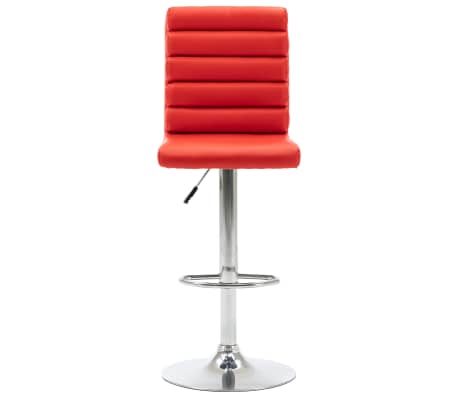 vidaXL Baro kėdės, 2 vnt., raudonos spalvos, dirbtinė oda