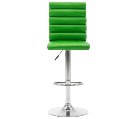 vidaXL Baro kėdės, 2 vnt., žalios spalvos, dirbtinė oda