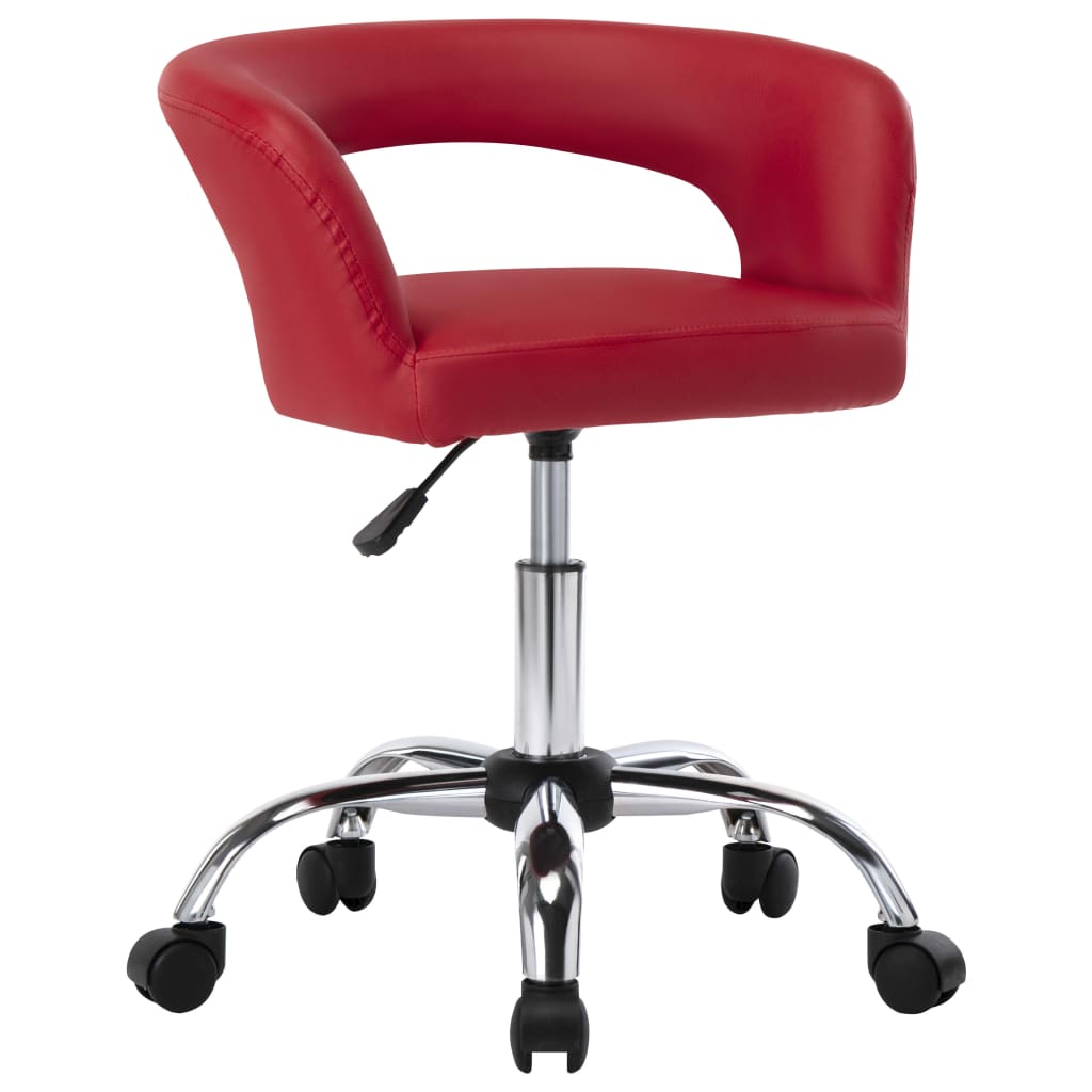 vidaXL Sillas comedor 2 unidades cuero sintético rojo tinto