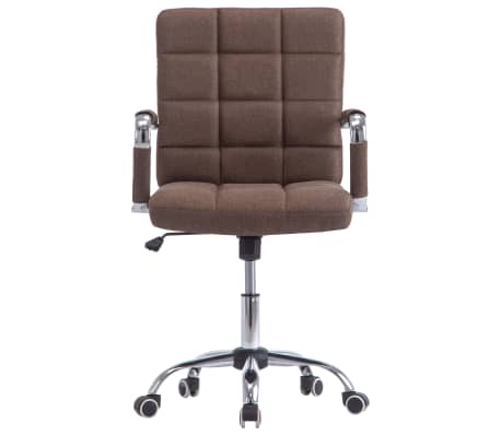 vidaXL Krzesło biurowe, brązowe, tapicerowane tkaniną