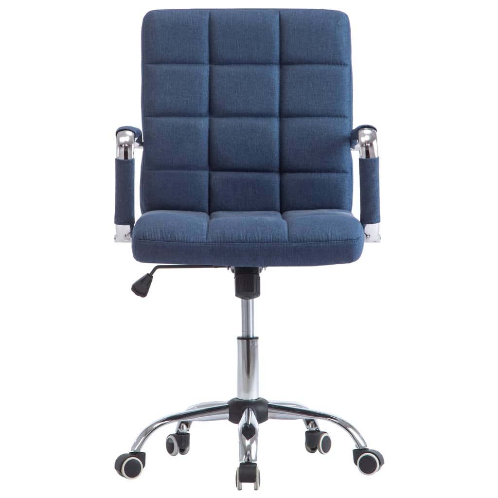 vidaXL Krzesło biurowe, niebieskie, tapicerowane tkaniną