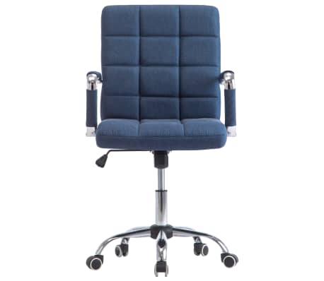 vidaXL Krzesło biurowe, niebieskie, tapicerowane tkaniną