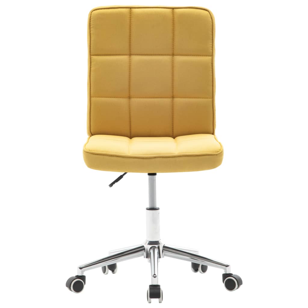 vidaXL Valgomojo kėdė, geltonos spalvos, audinys