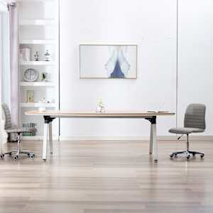 Jedilni stoli 2 kosa svetlo sivo blago