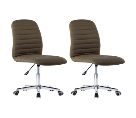 vidaXL Valgomojo kėdės, 2vnt., rudos spalvos, audinys