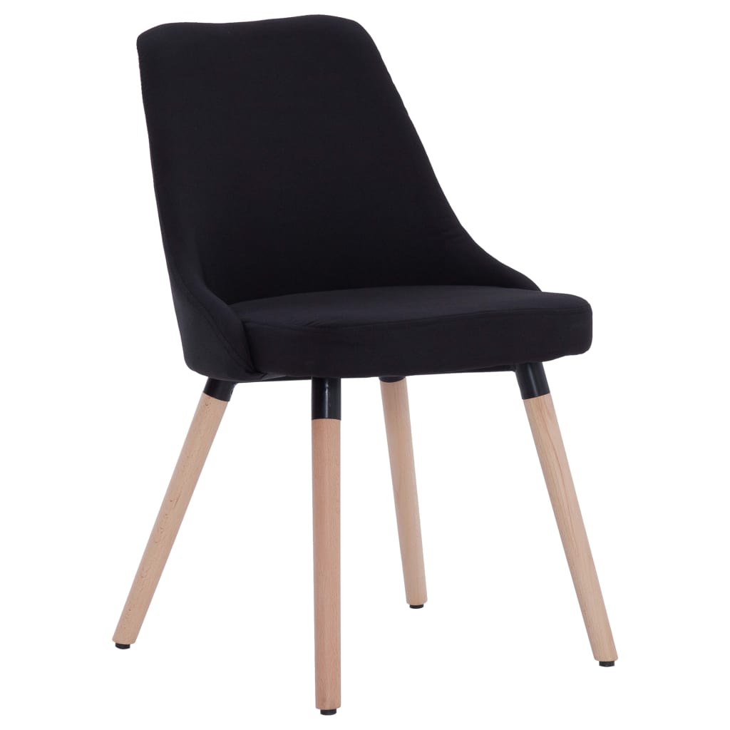 vidaXL Eetkamerstoelen 2 st stof zwart