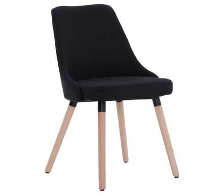 vidaXL Eetkamerstoelen 2 st stof zwart