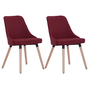 Jídelní židle 2 ks vínové textil - obrázek 2