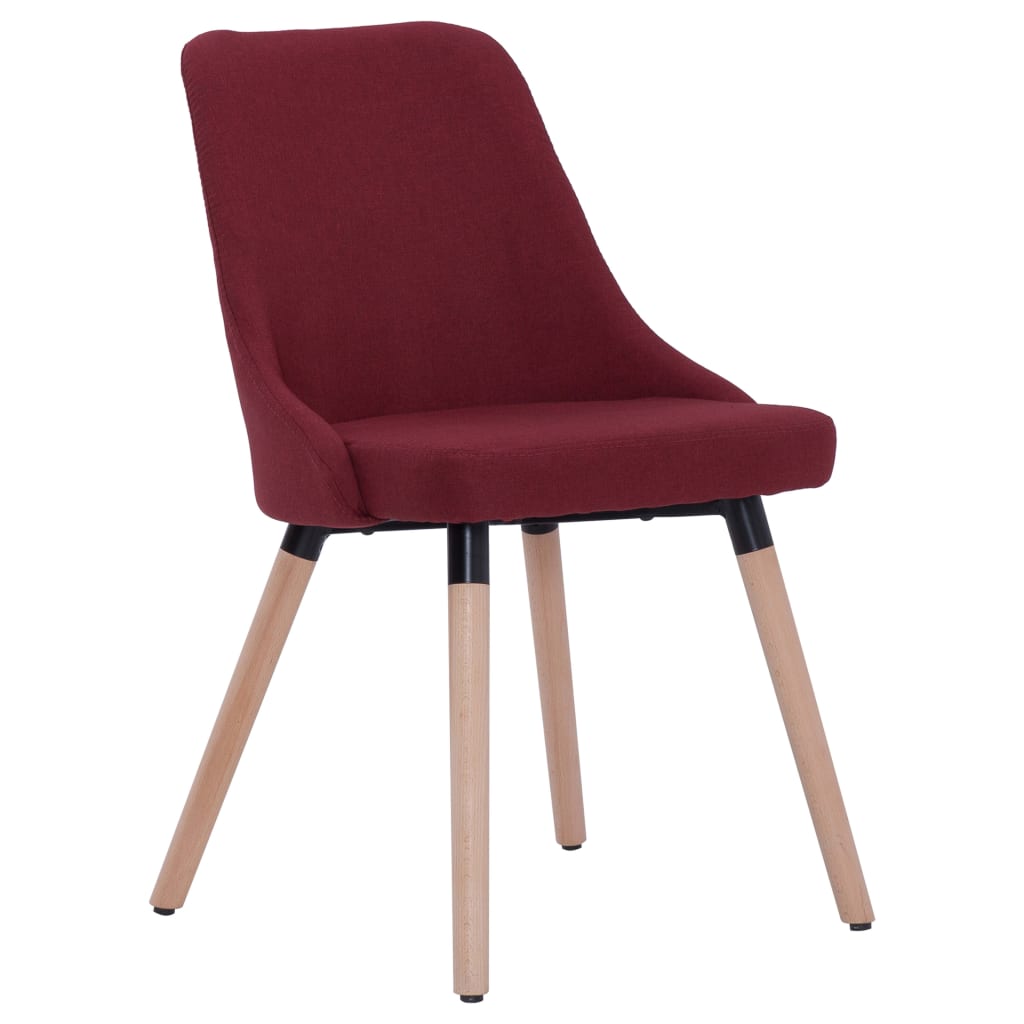 vidaXL Chaises à manger lot de 2 rouge bordeaux tissu