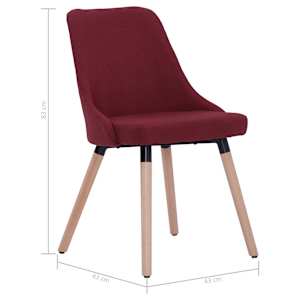 Jídelní židle 2 ks vínové textil - obrázek 8