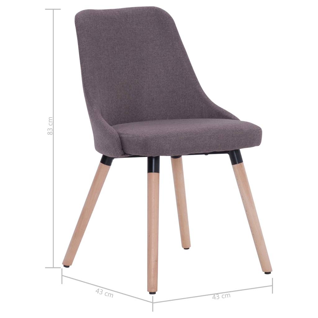 Jídelní židle 2 ks taupe textil