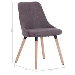 Jídelní židle 2 ks taupe textil - obrázek 8