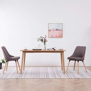 Jídelní židle 2 ks taupe textil