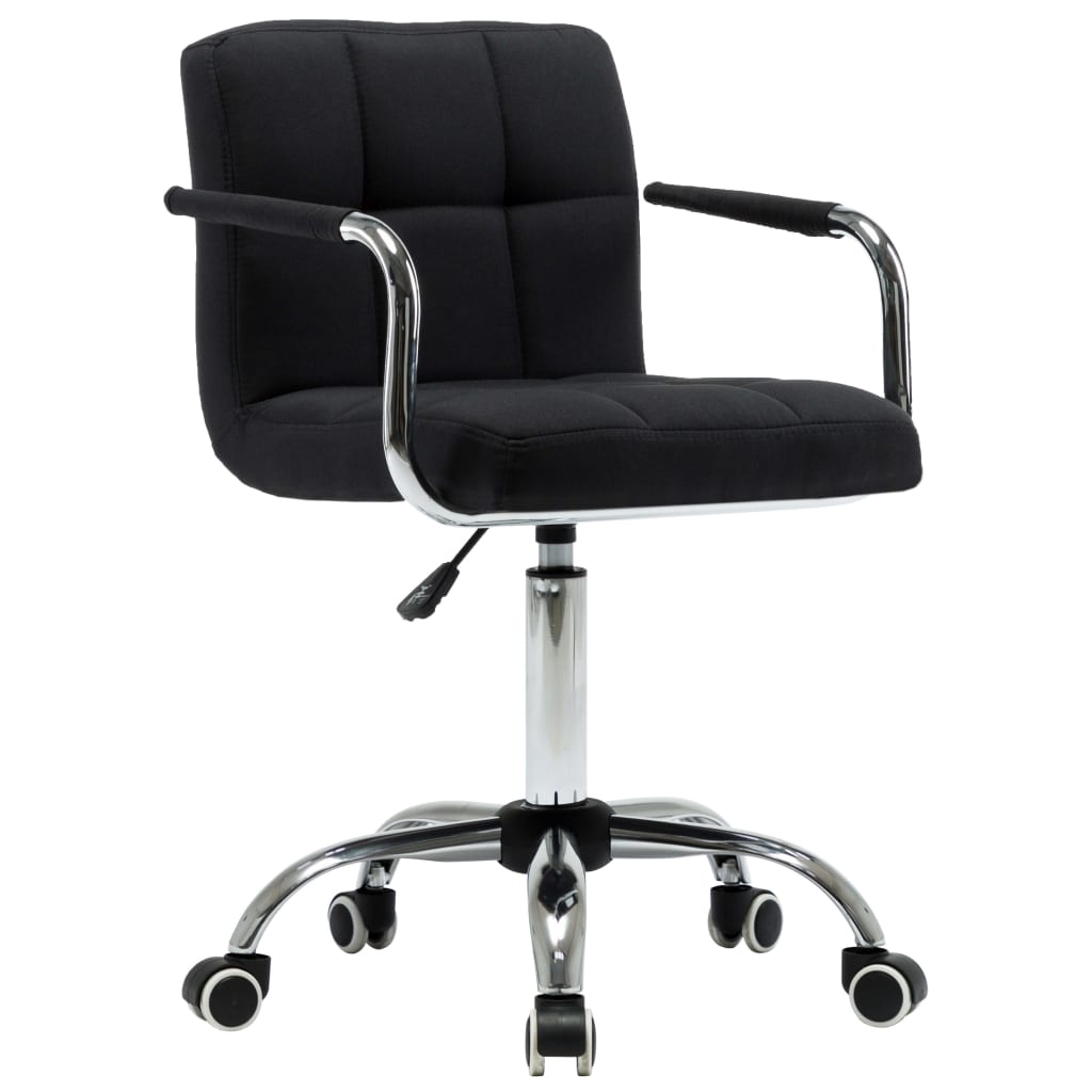 

vidaXL Eetkamerstoelen draaibaar 2 st stof zwart