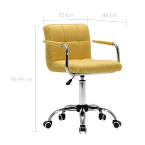 Otočné jídelní židle 2 ks žluté textil - obrázek 9