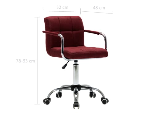 vidaXL Chaises pivotantes de salle à manger 2 pcs Rouge bordeaux Tissu vidaXL Chaises pivotantes de salle à manger 2 pcs Rouge bordeaux Tissu