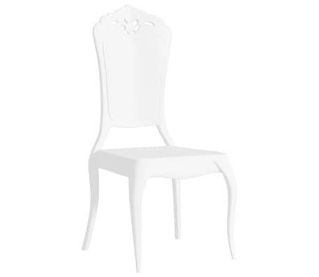 vidaXL Valgomojo kėdės, 6 vnt., baltos, polikarbonatas