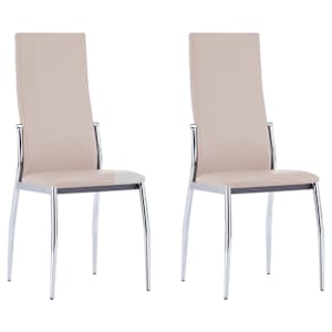 Jídelní židle 2 ks cappuccino umělá kůže