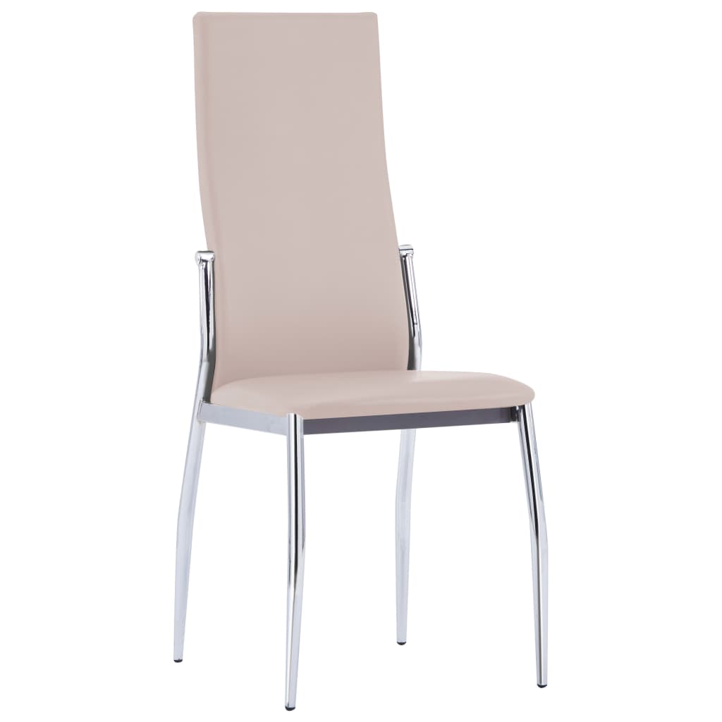 vidaXL Valgomojo kėdės, 2 vnt., kapučino spalvos, dirbtinė oda