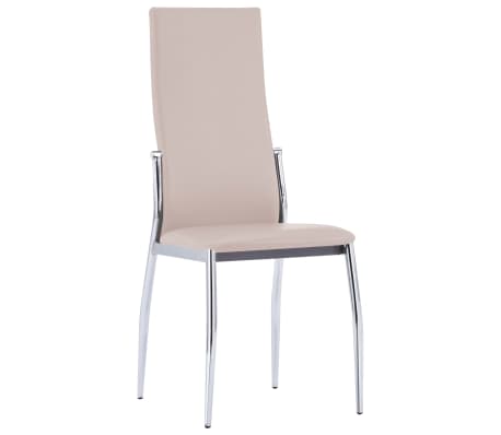 vidaXL Valgomojo kėdės, 2vnt., kapučino spalvos, dirbtinė oda