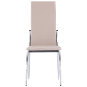 Jídelní židle 2 ks cappuccino umělá kůže - obrázek 3