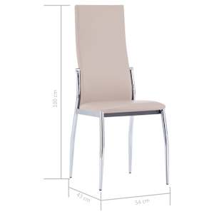 Jídelní židle 2 ks cappuccino umělá kůže - obrázek 8