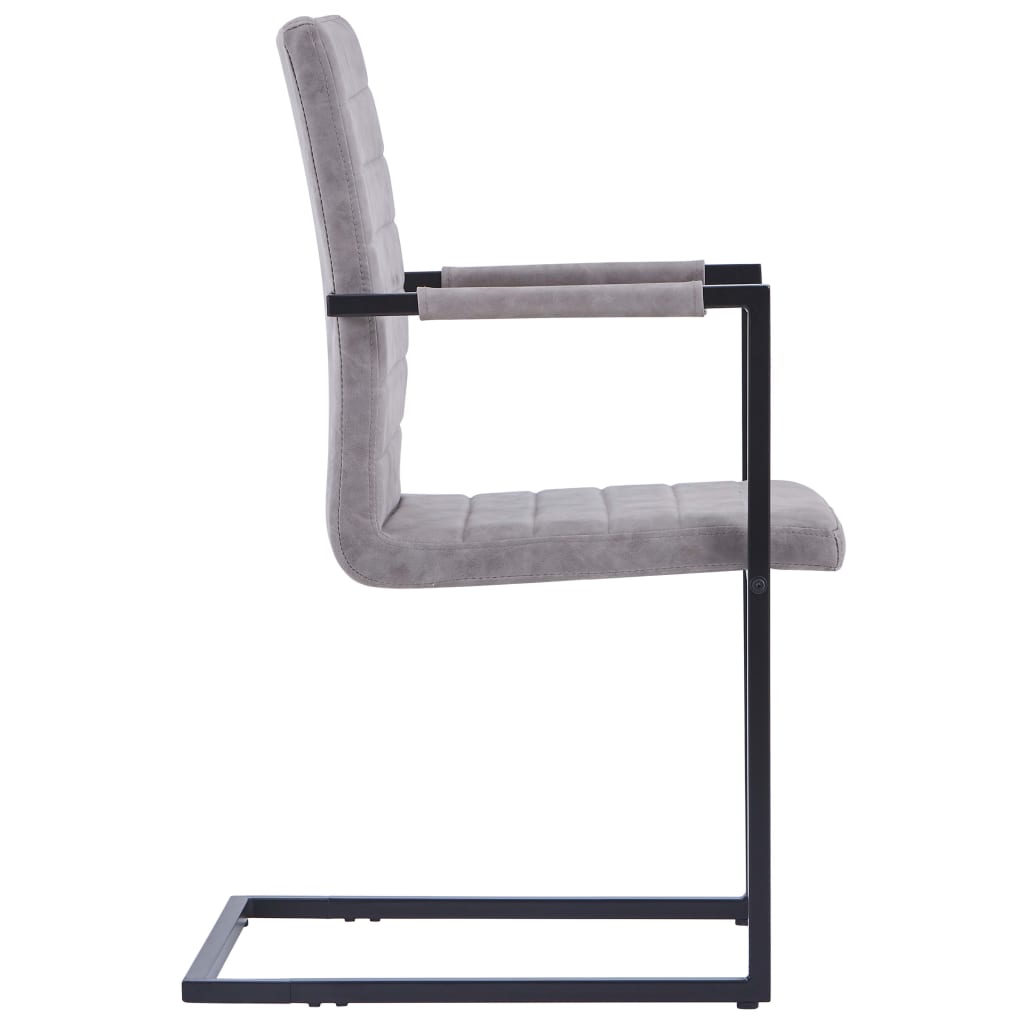 Valgomojo kėdės, 2vnt., šviesiai pilkos, dirbtinė oda | Stepinfit
